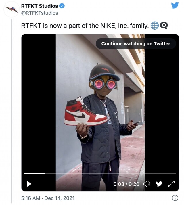 Nike 收購了首間 NFT 球鞋製造所