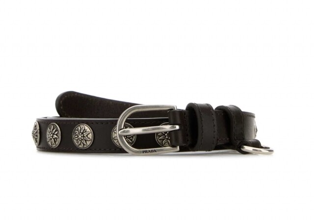 Prada 鉚釘裝飾皮帶