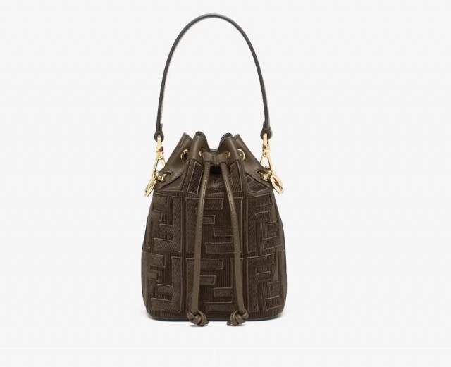 名牌燈芯絨手袋推薦：Fendi Mon Tresor 水桶袋 $15,200