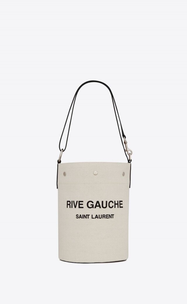 名牌水桶袋推薦：Saint Laurent Rive Gauche Bucket Bag in Linen $11,900
