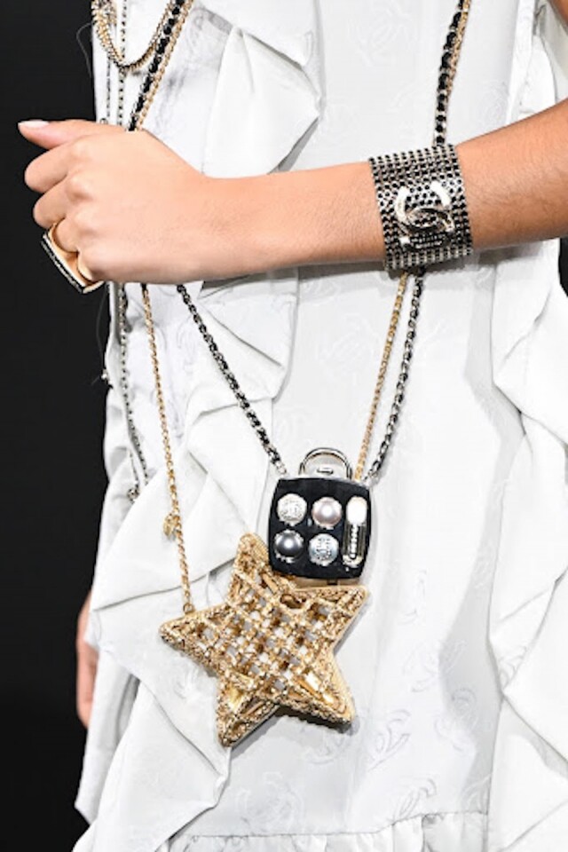 Chanel Star Minaudiere $72,800 / Chanel Long Pendant Necklace $25,100