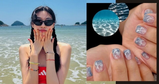 2025 夏日美甲！10 款韓系海洋風美甲：清涼果凍、貝殼、波浪暈染打造指尖時尚
