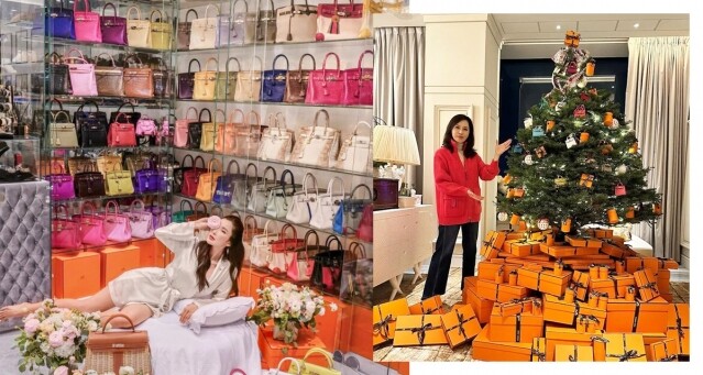 名媛、女星都為愛馬仕瘋狂！海量手袋收藏可砌 Hermès 聖誕樹、手袋牆