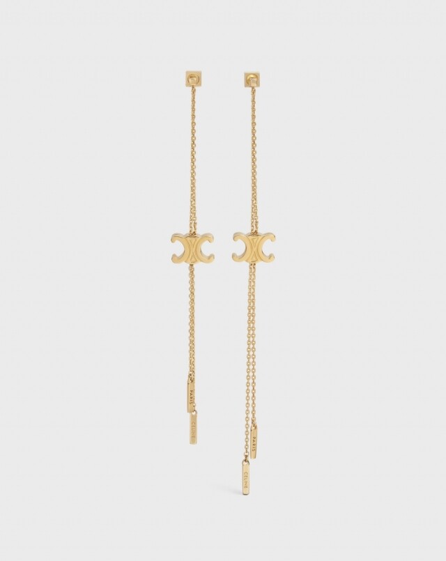 Celine 品牌標誌吊飾金屬耳環 $6,500