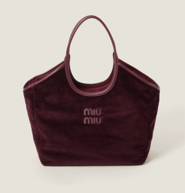MIU MIU IVY corduroy shopping bag