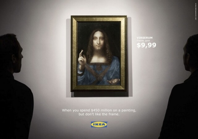 IKEA 在《救世主》成功拍賣後立即食住上，為價值 US $9.99 的 VIRSERUM 畫框推出廣告