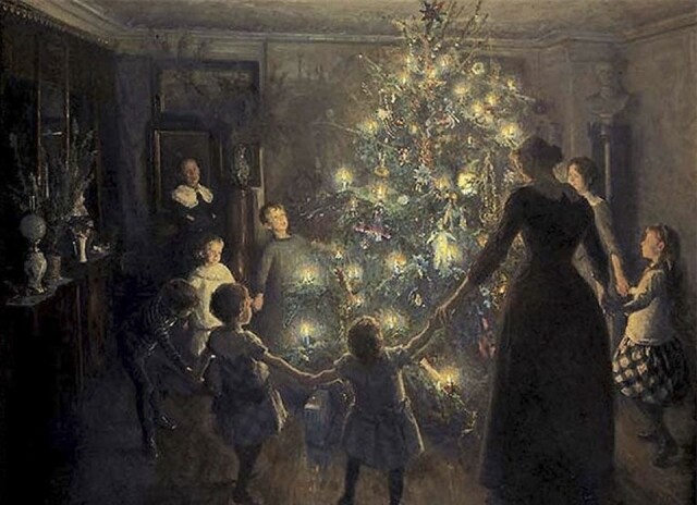 Viggo Johansen（1851 - 1935）繪於 1891 年的這幅畫作，完全將 19 世紀末的歡樂的家庭場景紀錄