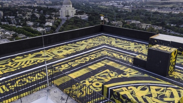 新世代藝術家 Pokras Lampas 意大利文化宮天台進行 Calligrafitti 創作