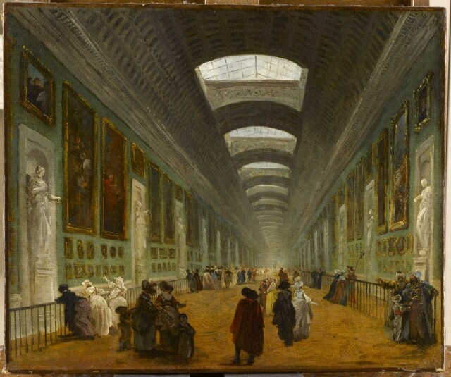 Hubert Robert, Proposed Renovation of the Louvre’s Grand Gallery, Circa 1785–1790 Oil on canvas 46 x 55 cm