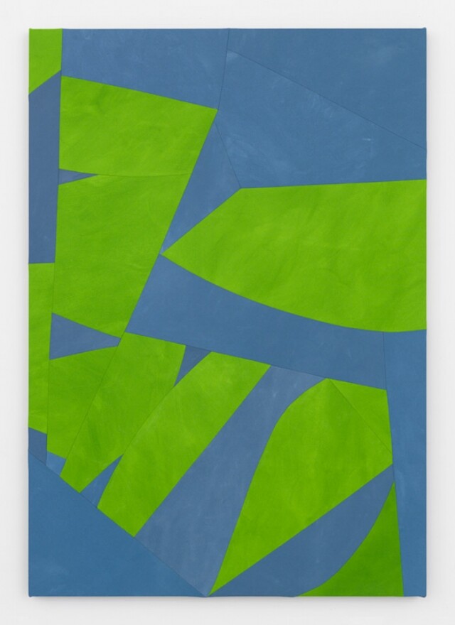 Sarah Crowner, 《Sliced Green and Violet Weeds (after HM) 》, 2017 152.4 x 165.1 cm Acrylic on canvas, sewn
