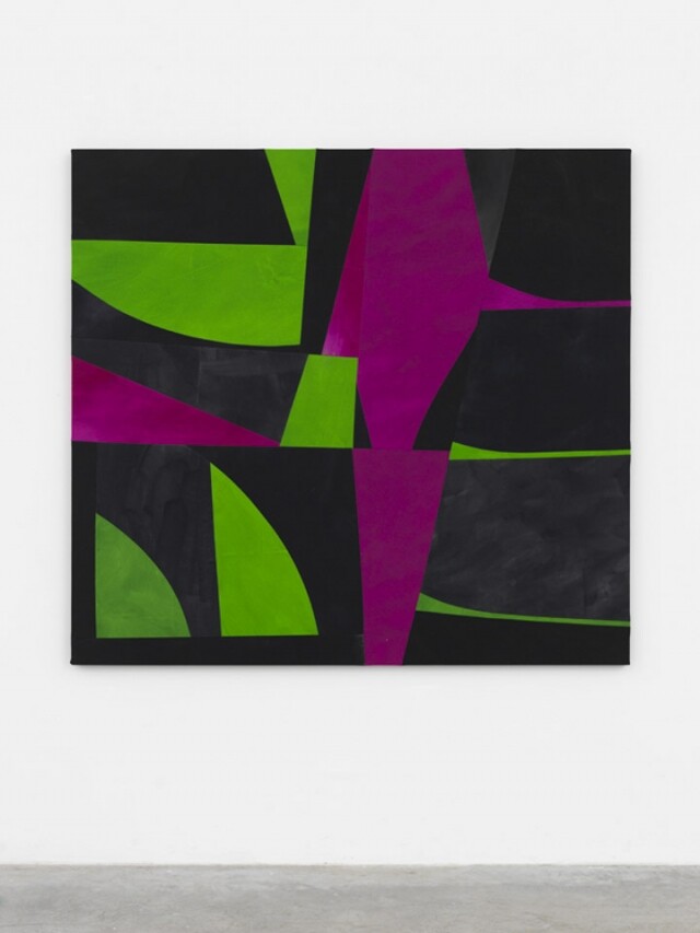Sarah Crowner, 《Sliced Seeds, Green and Blue》, 2017 152.4 x 106.7 cm Acrylic on canvas, sewn