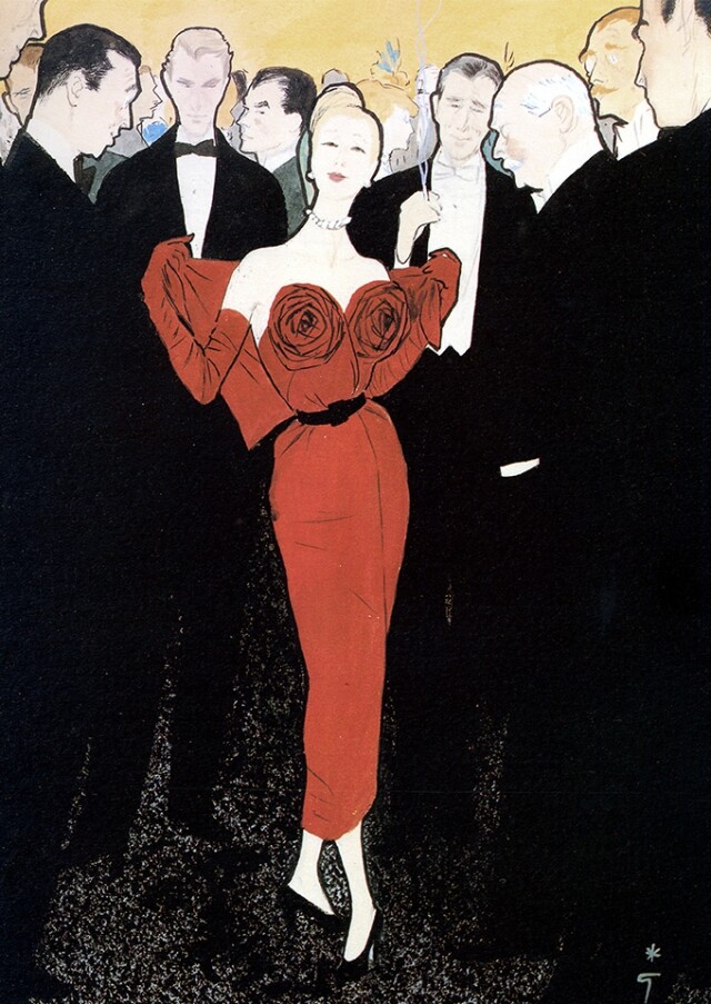 René Gruau 於 1947 年名為 Ispahan 的插畫 René Gruau 於 1947 年名為 Ispahan 的插畫