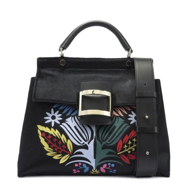 Roger Vivier 黑色刺繡圖案手袋 Roger Vivier 黑色刺繡圖案手袋