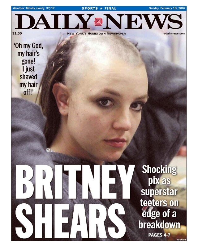 就算你未聽過 Britney Spears 的歌曲，但都有聽聞過她情緒失控之時，突然將一把長髮剃去，一次的失控，令 Britney Spears 跌入事業低潮期。