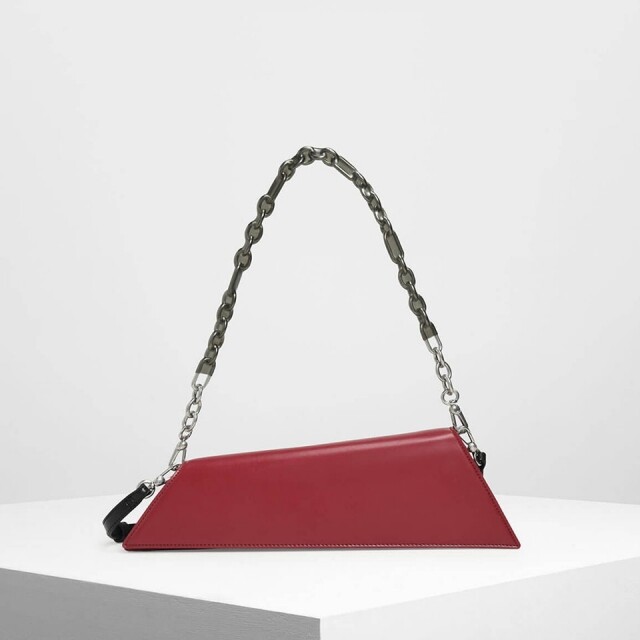 Charles & Keith 酒紅色手袋 Charles & Keith 酒紅色手袋