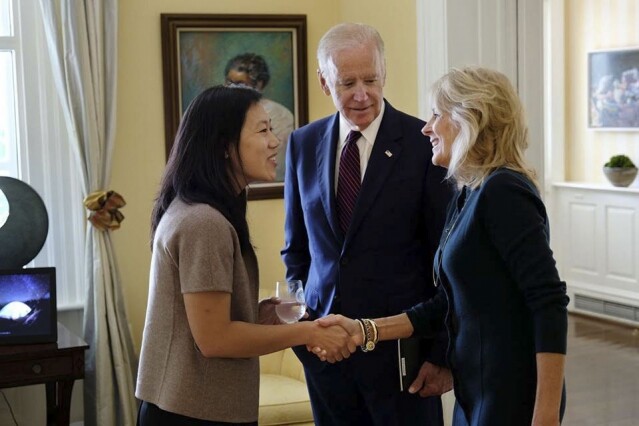 Priscilla 也曾在 2016 年獲當時的美國副總統 Joe BIden 夫婦接見