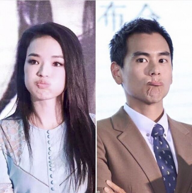 電影發布會後，彭于晏在臉書上發了一張兩個人嘟嘴的照片