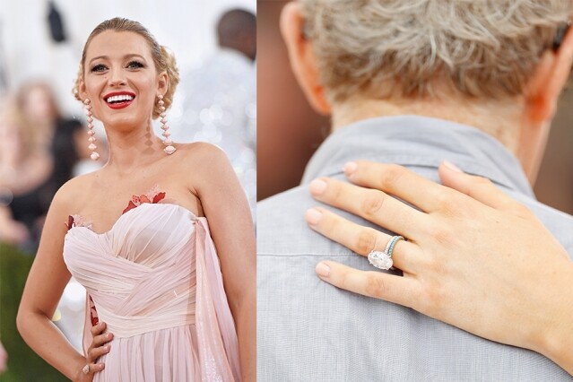 Hailey Baldwin 這枚鑽戒與女神 Blake Lively 與 Ryan Reynolds 訂婚戒指款式相似。