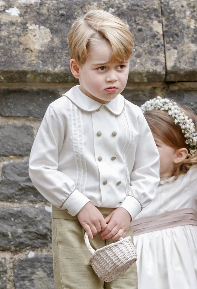 喬治小王子在凱特王妃妹妹皮帕的緍禮上，第一次擔當花童。