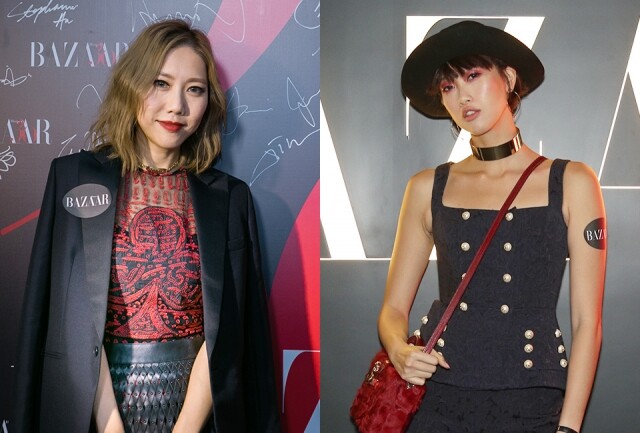 與 BAZAAR 合作無間的時尚博客 Faye Tsui、模特兒伍靜麗，盛裝出席支持。