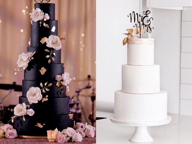 2019 結婚蛋糕潮流：全黑/白的多層次蛋糕