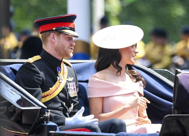 為了慶祝英女皇的生日，每年於 6 月底第 2 個星期六舉行的閱兵儀式，全體皇室成員均一同出動與市民會面。梅根在盛大而嚴肅的活動中挑選了露肩裙，旋即引來大受批評。有皇室專家認為露肩服飾暴露，皇室成員應該避免。