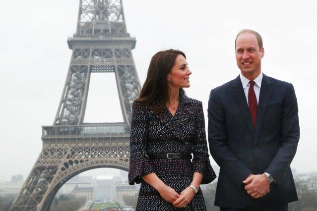 威廉王子和凱特王妃這次的巴黎之行沒有帶 3 歲的喬治王子和 1 歲的夏洛特公主一起來。已放下對戴安娜王妃罹難的傷痛的威廉王子，終於重新出發，勇敢地與愛妻前來巴黎這個「傷心地」。