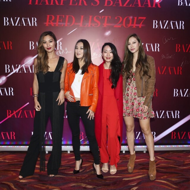 4 位名人評審 （ 左起）Alison Chan El Azar、Antonia Li、Ruth Chao 及 Eleanor Lam 一同盛裝出席 RED List 2017 頒獎禮。