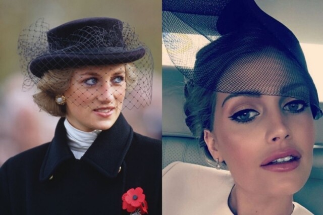 Princess Diana 跟 Kitty Spencer 同樣愛帽紗 Princess Diana 跟 Kitty Spencer 同樣愛帽紗