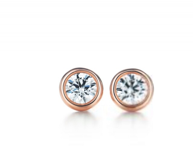 Tiffany & Co. Elsa Peretti® by the Yard® 18k 玫瑰金鑽石耳環