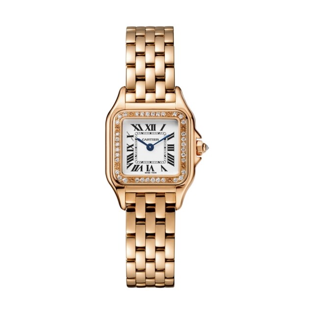 Panthère de Cartier 18K 玫瑰金鑲鑽小型號腕表