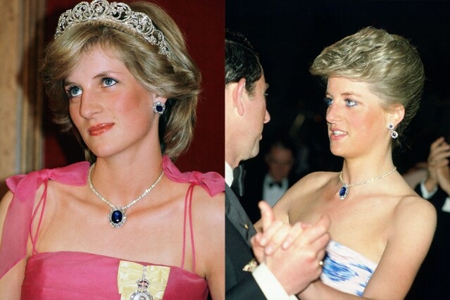 為了祝賀戴安娜王妃新婚之喜，沙地阿拉伯王儲送上一套珍貴的 Asprey 藍寶石珠寶套裝于戴安娜王妃。