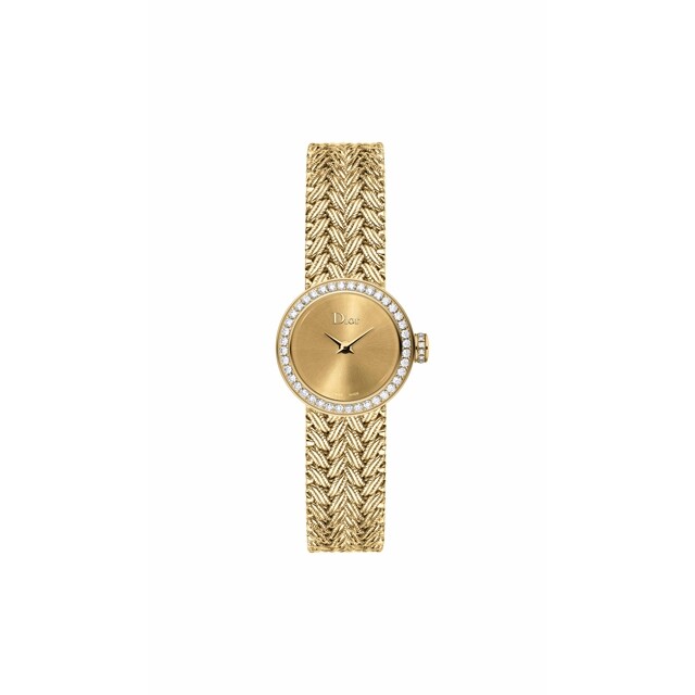 La Mini D de Dior Satine Tréssée 腕錶