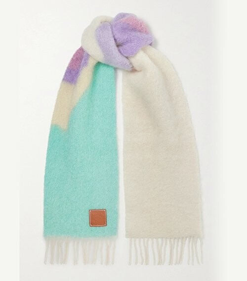 Loewe馬卡龍色混紡圍巾