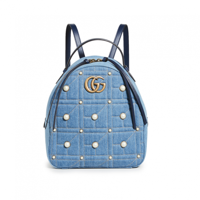 Gucci Blue Denim GG Marmont 背囊