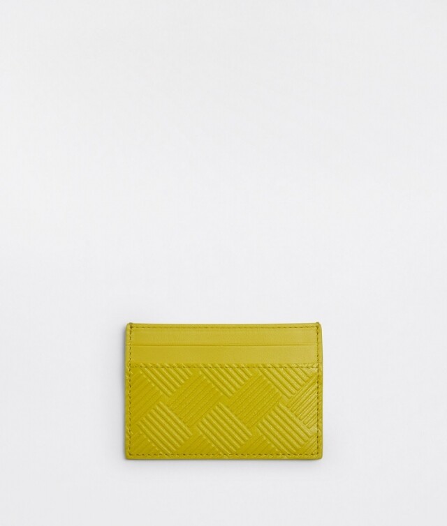 Bottega Veneta 黃色織皮壓紋卡片套 ＄1,900