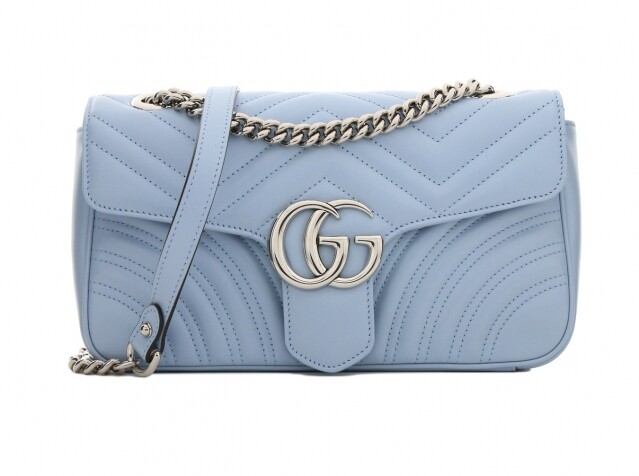 Gucci GG Mormont 拼淺藍色皮革手袋 原價$16,900 (折後 $14,450) @Twist