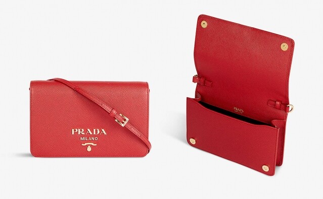 新年紅包袋推薦﹕Prada紅色皮革小手袋