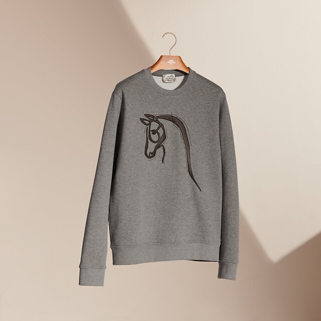 男朋友生日禮物 34 : Hermès 灰色圓領圖案衛衣 $8,000