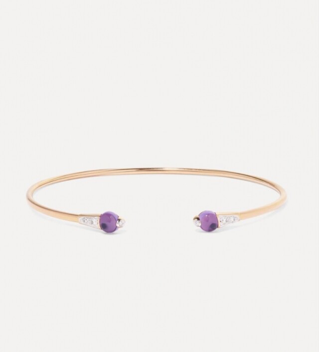 而來自意大利米蘭的高級珠寶品牌 Pomellato，一向以強調混搭各種彩色寶石聞名，當中不乏迷人的紫水晶首飾