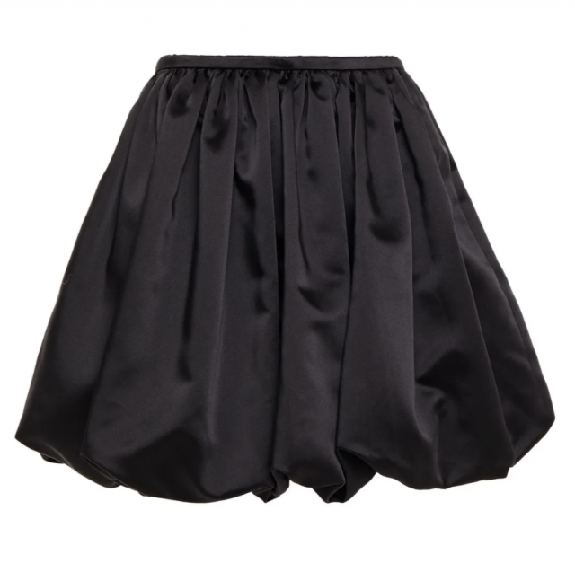 MAJE Jilliana gathered satin mini skirt