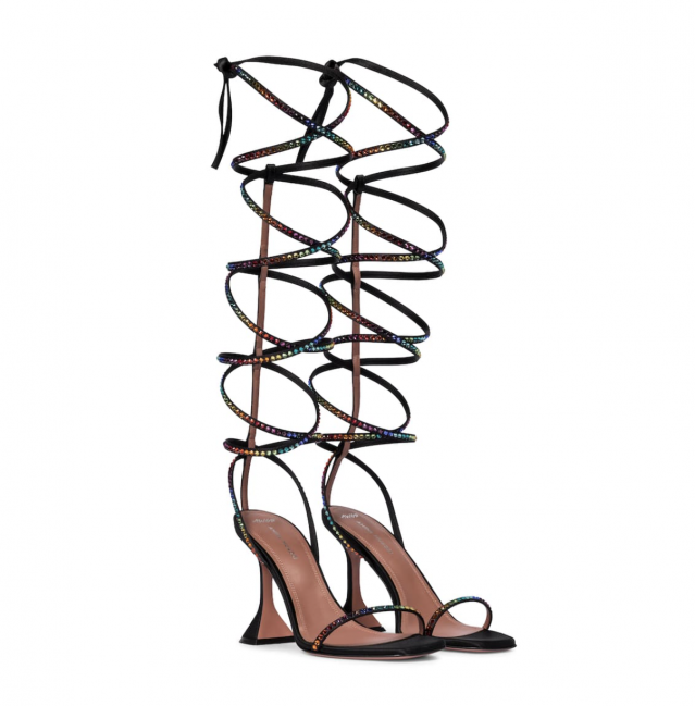 AMINA MUADDI x AWGE LSD embellished satin sandals