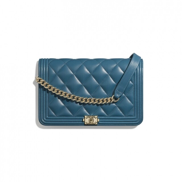 CHANEL 藍色 Boy Chanel Wallet on chain 銀包 $20,800
