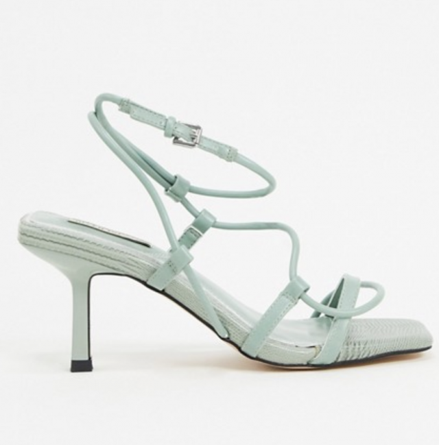 River Island 薄荷綠色高跟涼鞋
