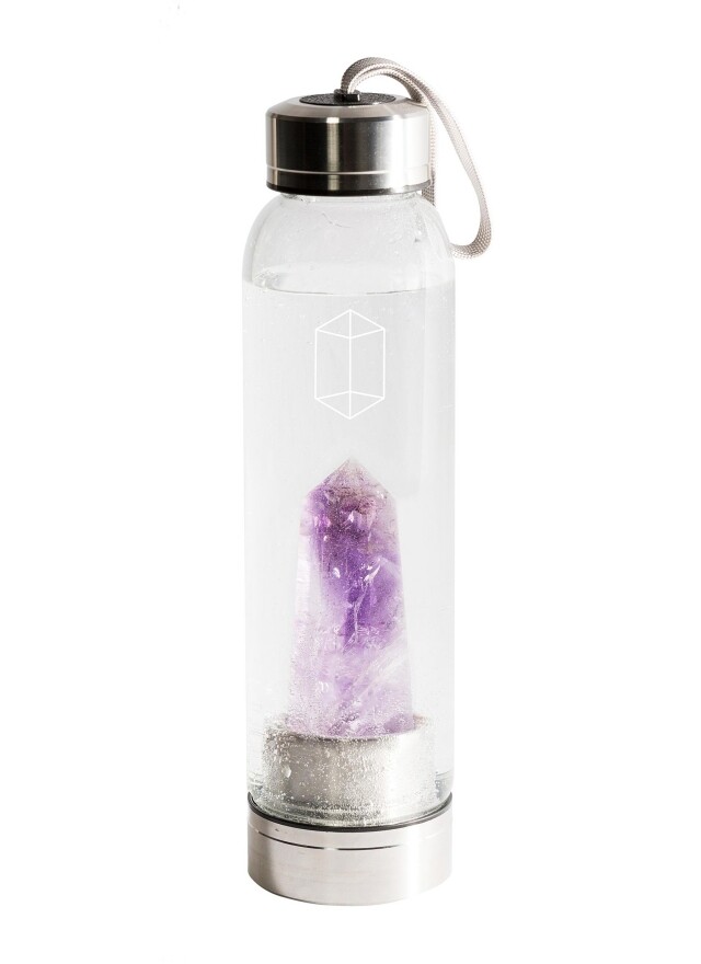愛洗滌心靈的女生：Glacce amethyst crystal elixir water bottle 水晶水樽 $800