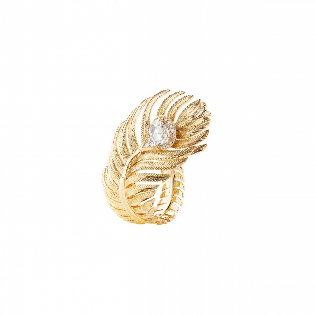 Nature Triomphante 系列Plume de Paon孔雀羽毛黃金鑽石戒指