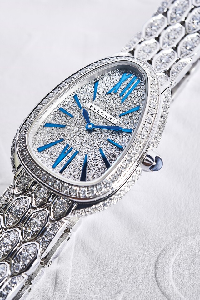 Bvlgari Serpenti Seduttori 18K白金鑽石高級珠寶腕錶