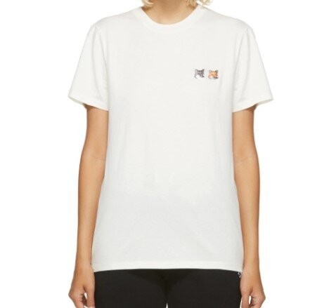 MAISON KITSUNÉ Off-White Double Fox Head T-Shirt