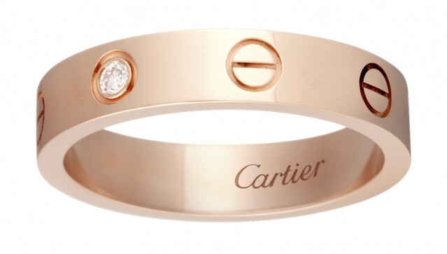 Cartier Love 18K 玫瑰金 1 卡鑽石戒指
