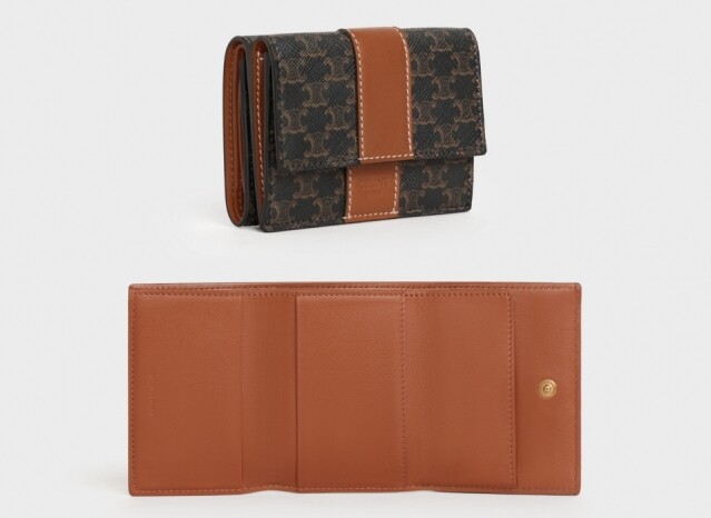 Celine Triomphe 帆布及羊皮 Compact 摺疊短銀包 Celine Triomphe 帆布及羊皮 Compact 摺疊短銀包